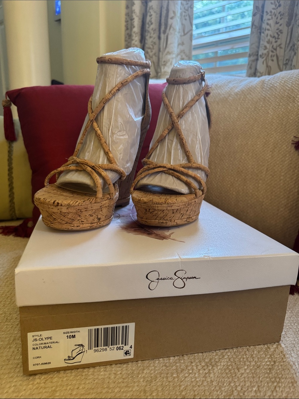 Jessica Simpson Natural Cork Platform Wedge Sandals